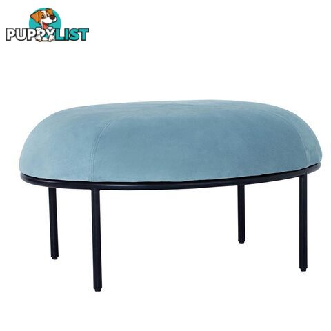 VAMOS Oval Footstool/ Ottoman 80cm - Jade & Black - 236074 - 9334719007212