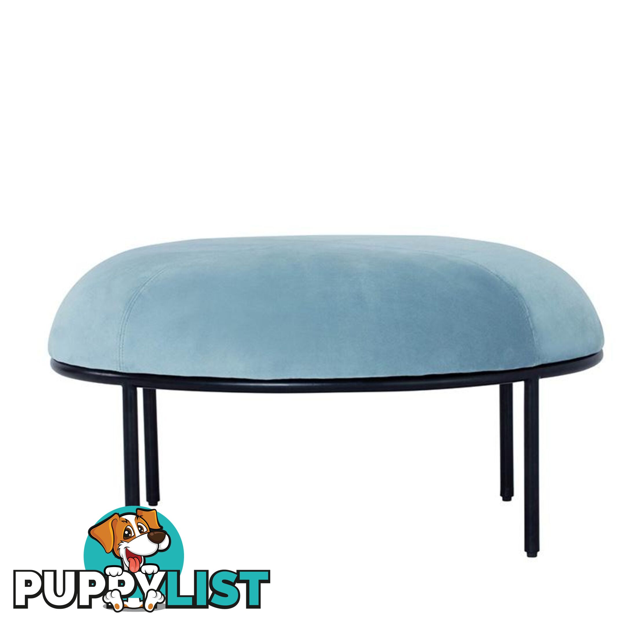 VAMOS Oval Footstool/ Ottoman 80cm - Jade & Black - 236074 - 9334719007212