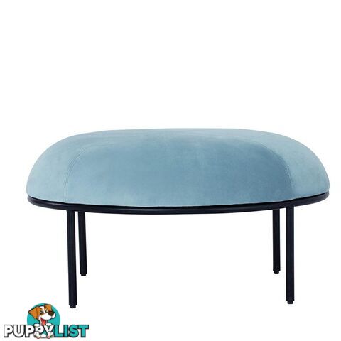 VAMOS Oval Footstool/ Ottoman 80cm - Jade & Black - 236074 - 9334719007212