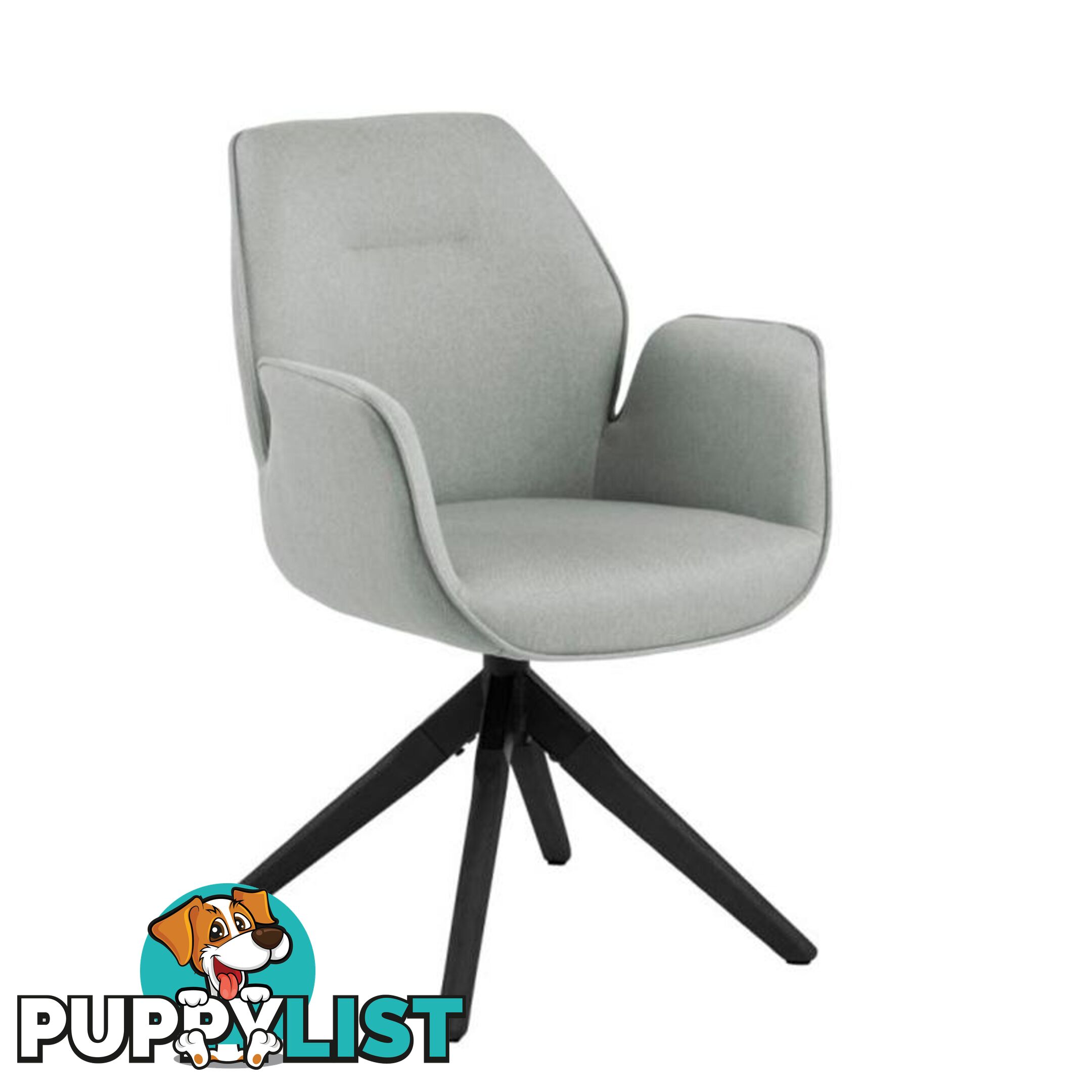 Arden Swivel Dining Chair - Grey & Black - AC-0000090270 - 5713941161680