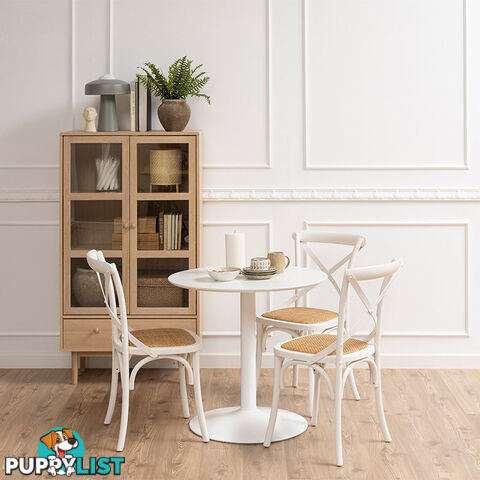 TITAN Round Dining Table 80cm - White - AC-H000021272 - 5713941186621