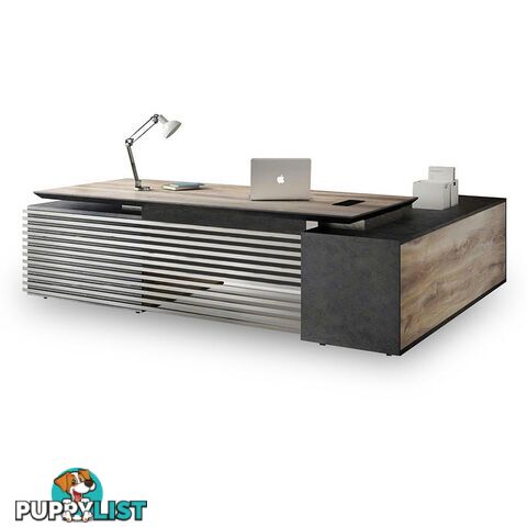 PHOENIX Executive Office Desk with Left Return 2.8M - Warm Oak & Black - WF-N2801-L - 9334719003849