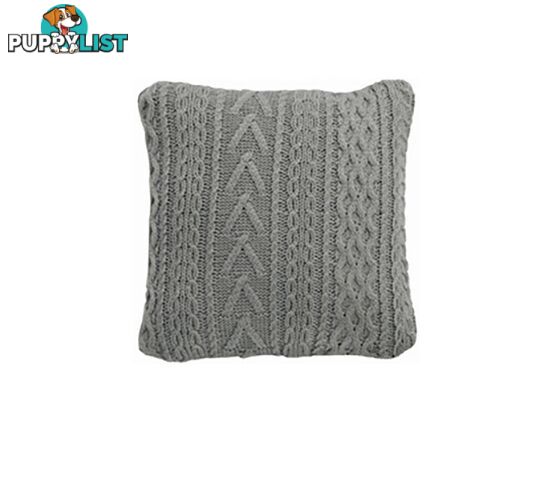 Sakura Light Grey Cable Knit Cushion - 31015 - 9334719008714