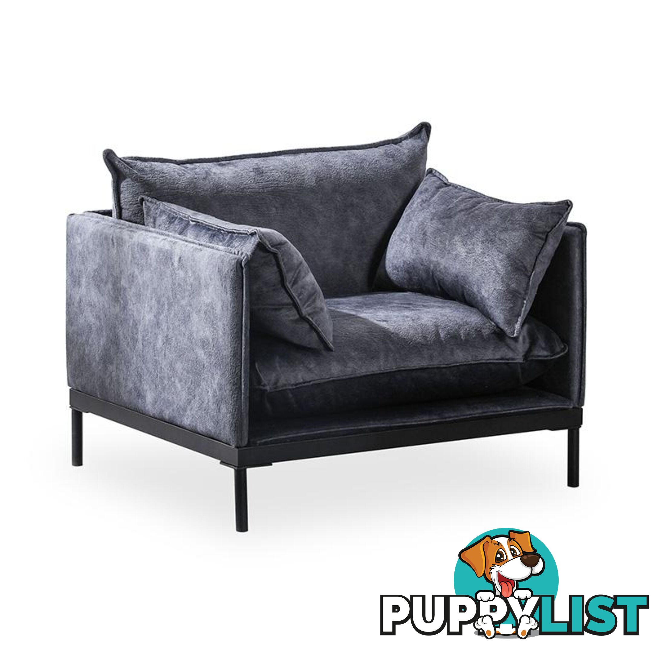 SINCLAIR Single Seater Sofa in Charcoal - BB-S005-MB - 9334719011073