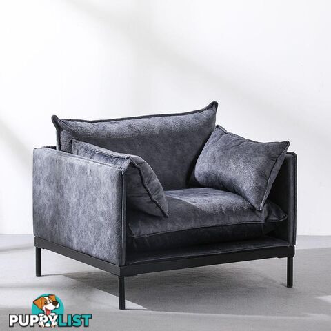 SINCLAIR Single Seater Sofa in Charcoal - BB-S005-MB - 9334719011073