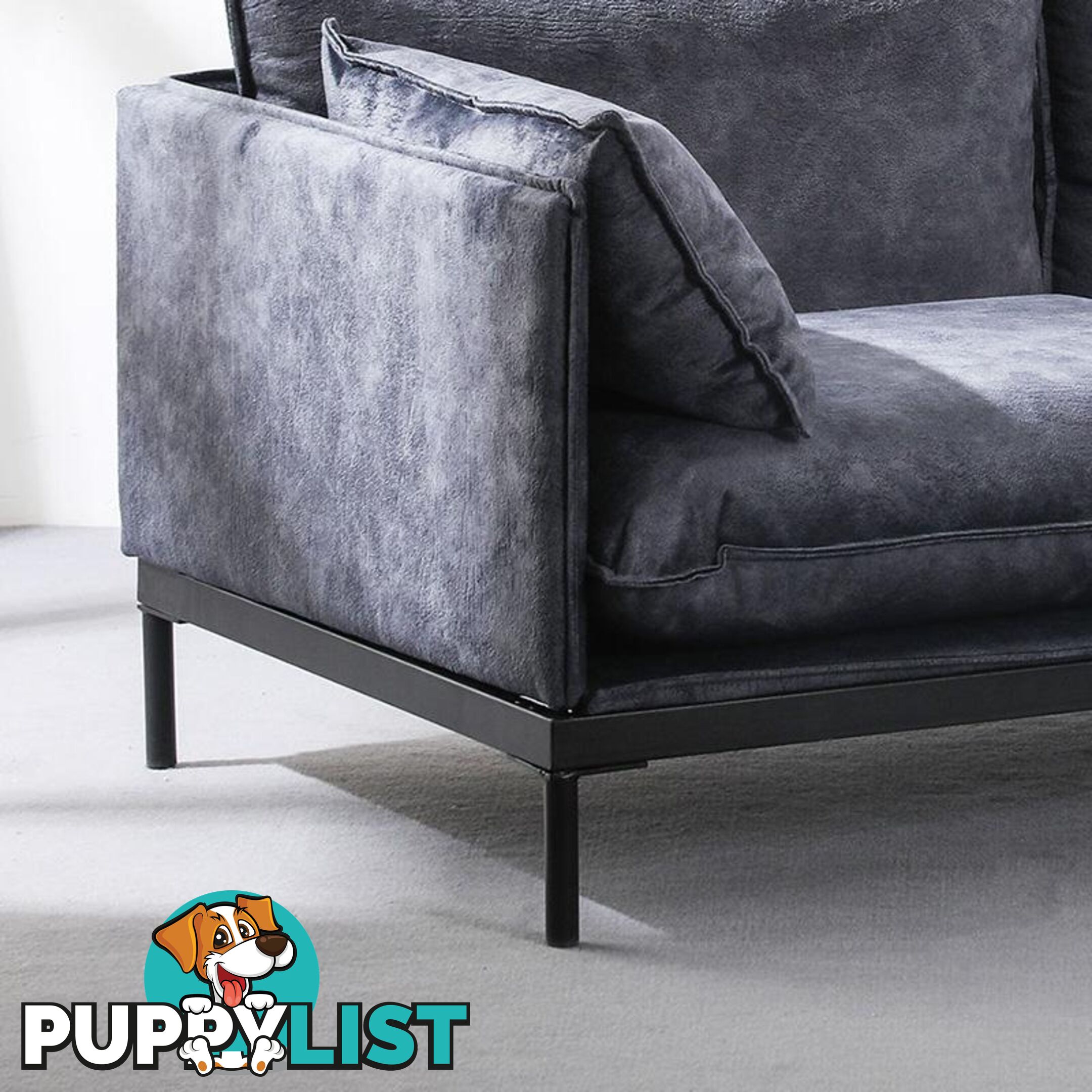 SINCLAIR Single Seater Sofa in Charcoal - BB-S005-MB - 9334719011073