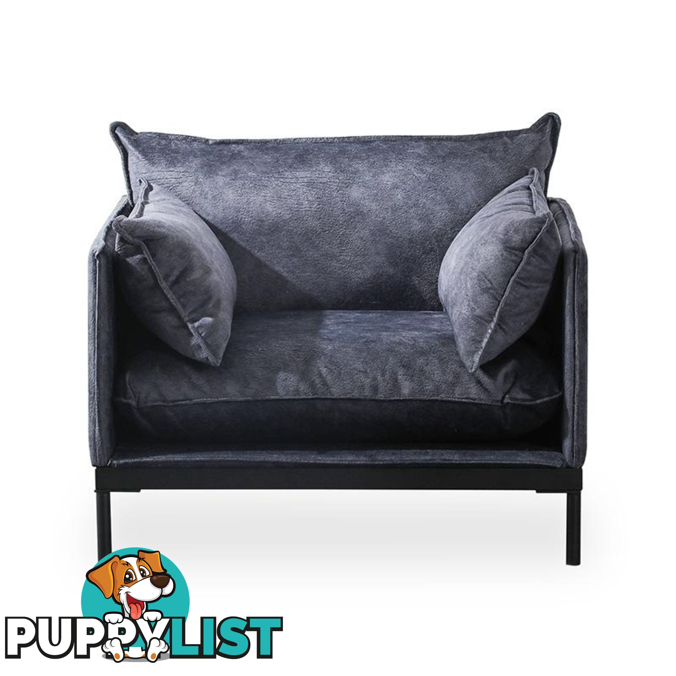 SINCLAIR Single Seater Sofa in Charcoal - BB-S005-MB - 9334719011073