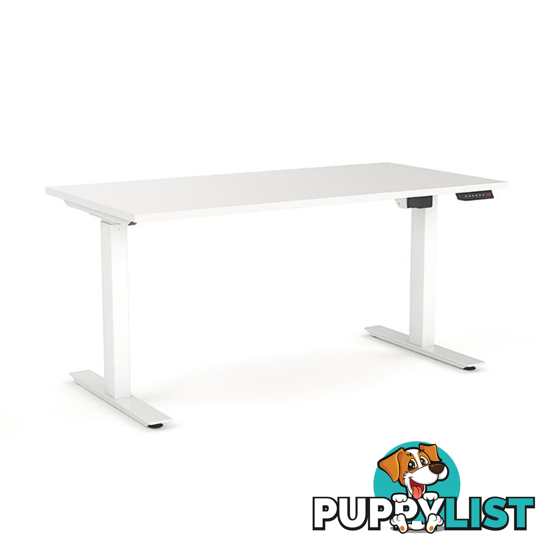 AGILE PRO Electric 2 Column Sit Standing Desk - 1200mm to 1800mm - White & White - OG_AGE2SSD139