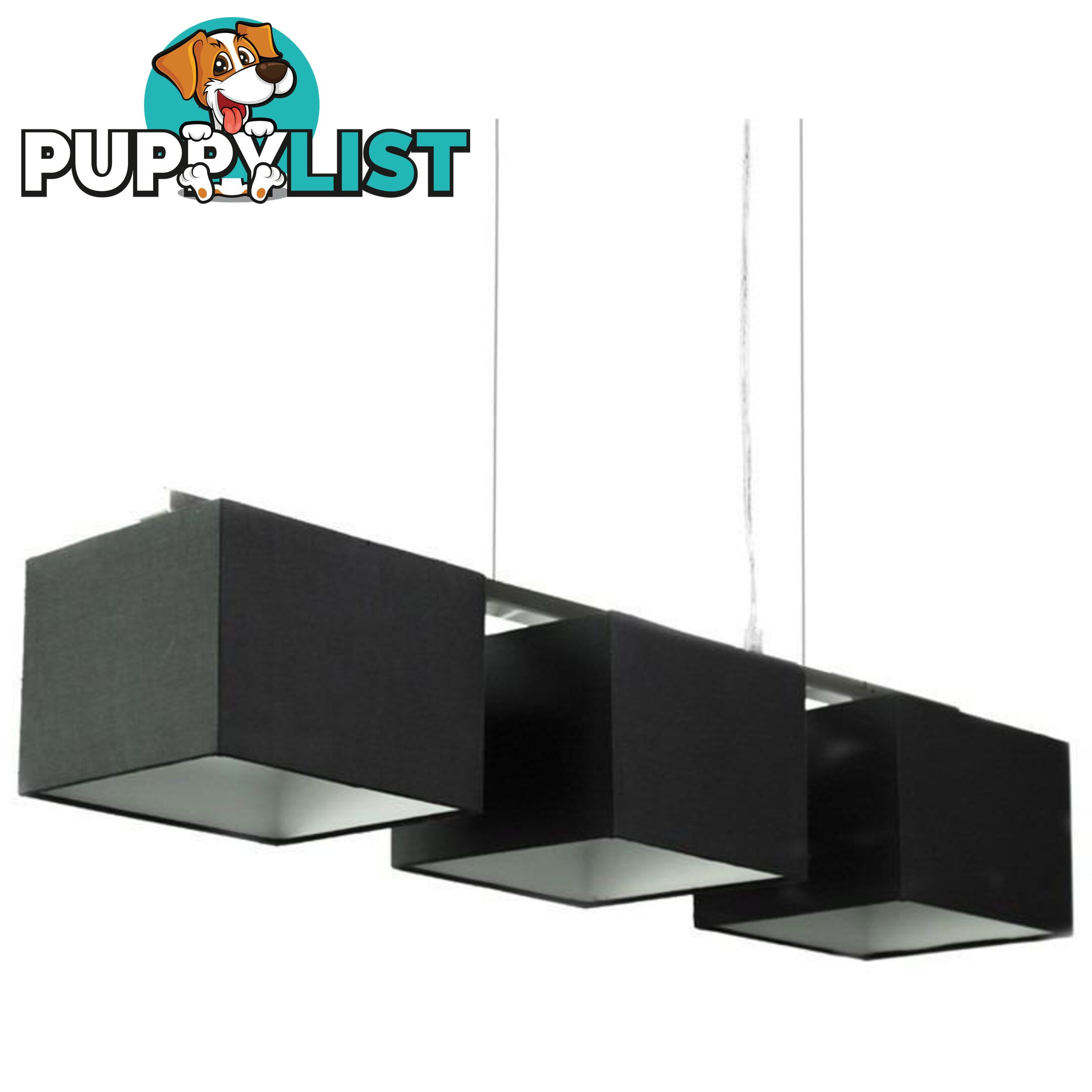 Godwin Black Black Square Trio Pendant Lights - 13059-BLK - 9334719000053