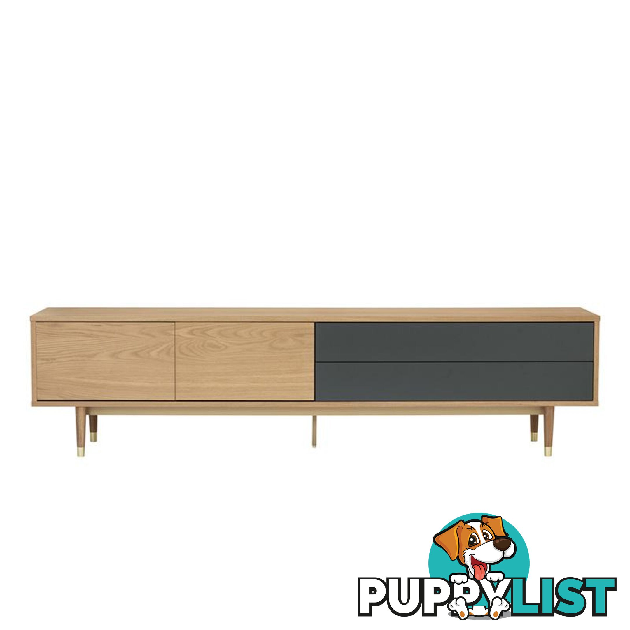 HOUSTON Entertainment TV Unit 200cm -  Natural & Grey - 336022 - 9334719003795