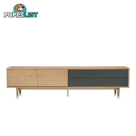 HOUSTON Entertainment TV Unit 200cm -  Natural & Grey - 336022 - 9334719003795