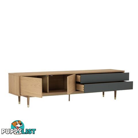 HOUSTON Entertainment TV Unit 200cm -  Natural & Grey - 336022 - 9334719003795