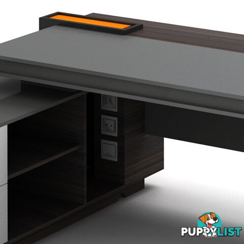 RADDIX Executive Desk with Left Return 1.8M - Dark Brown - DF-FF-D0118L - 9334719003306