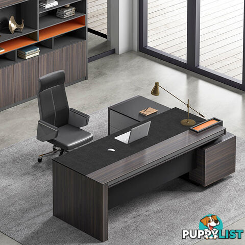 RADDIX Executive Desk with Left Return 1.8M - Dark Brown - DF-FF-D0118L - 9334719003306