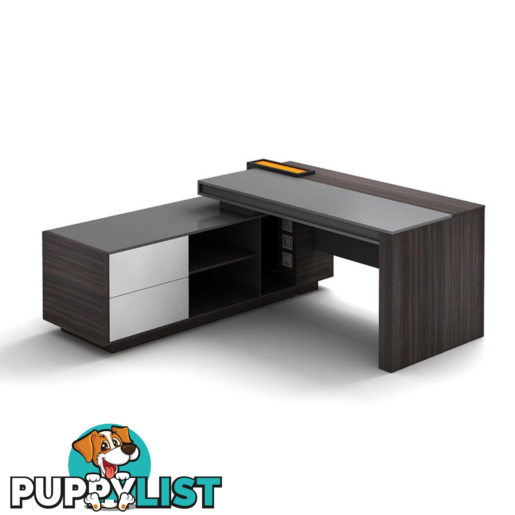 RADDIX Executive Desk with Left Return 1.8M - Dark Brown - DF-FF-D0118L - 9334719003306