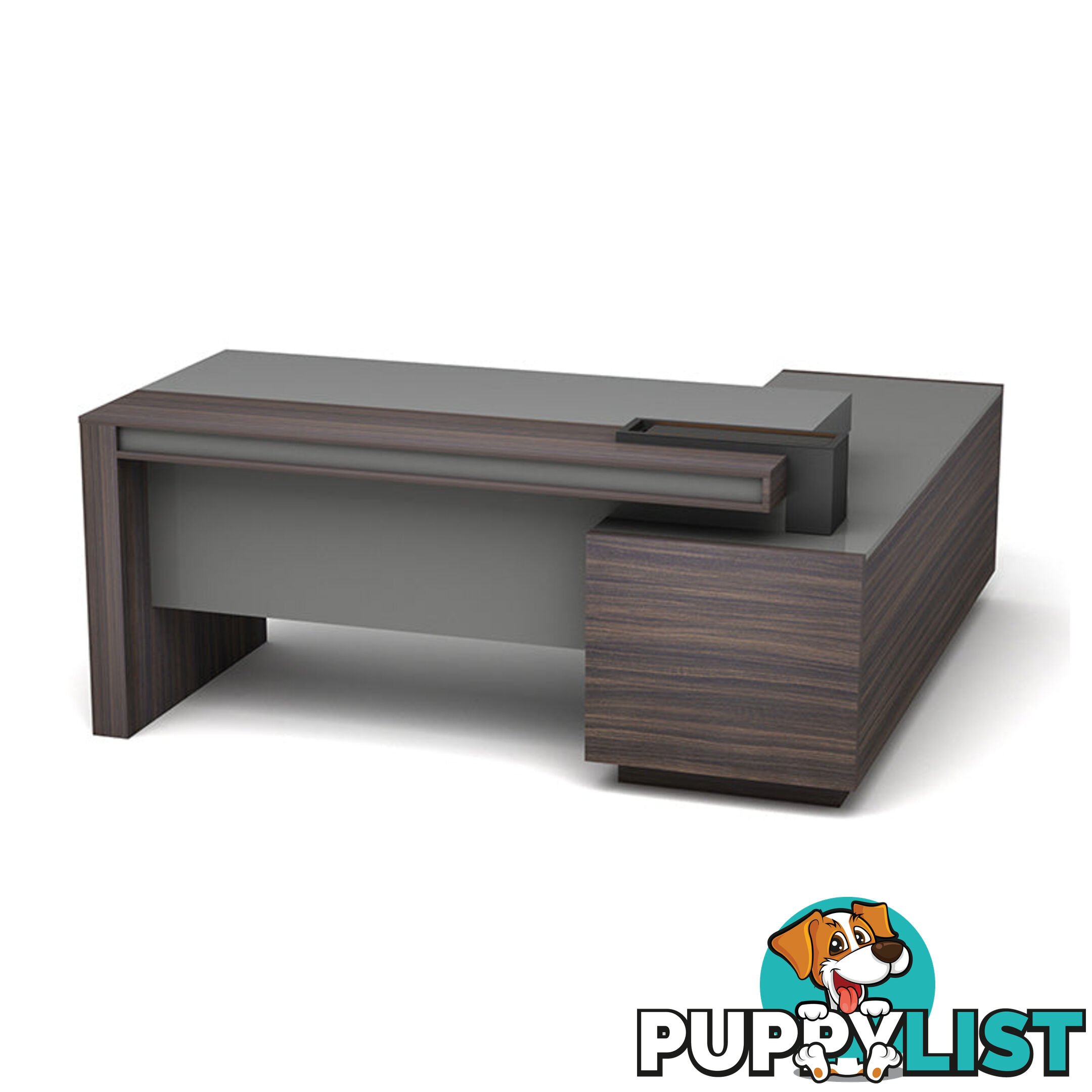 RADDIX Executive Desk with Left Return 1.8M - Dark Brown - DF-FF-D0118L - 9334719003306