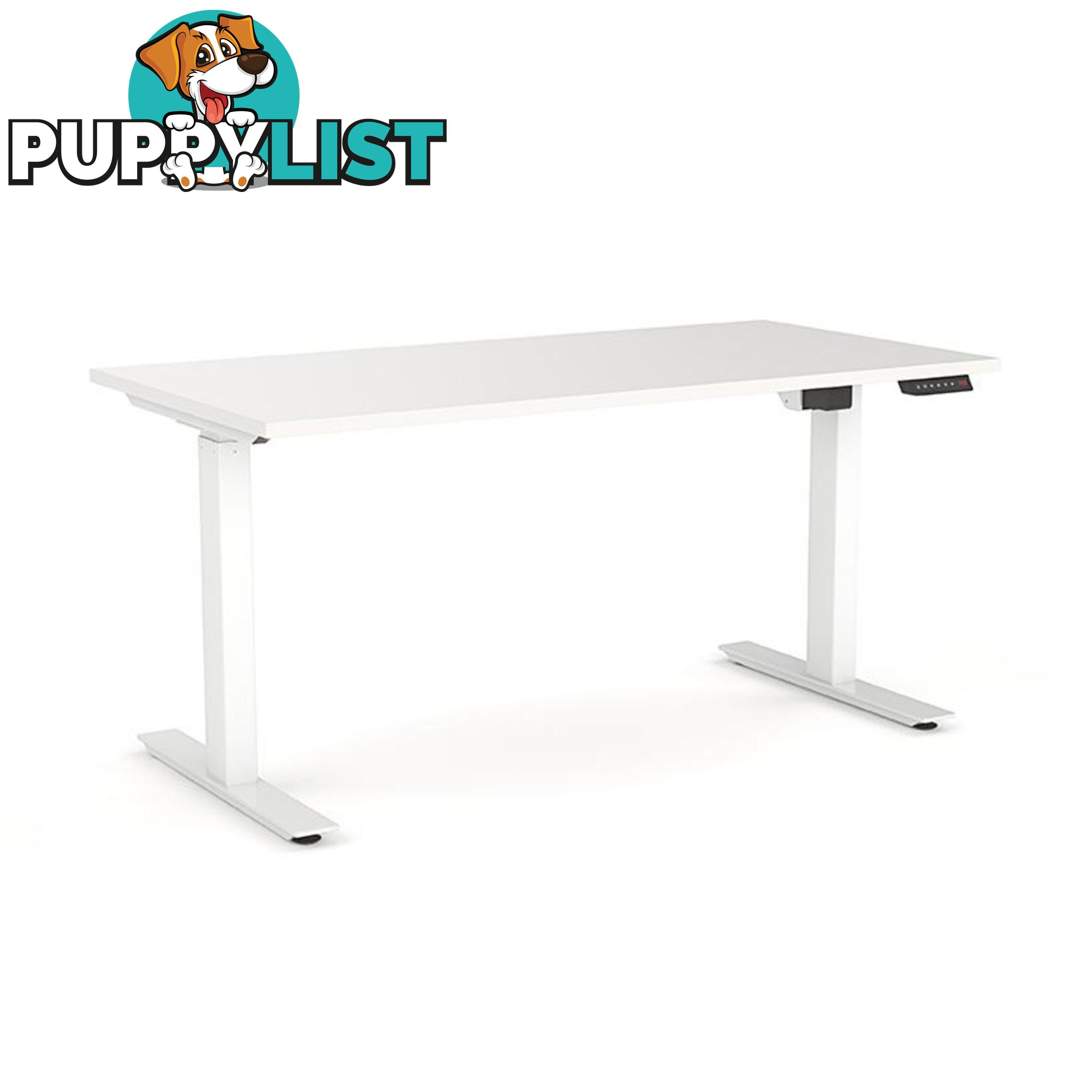 AGILE PRO Electric 2 Column Sit Standing Desk - 1200mm to 1800mm - White & Black - OG_AGE2SSD168