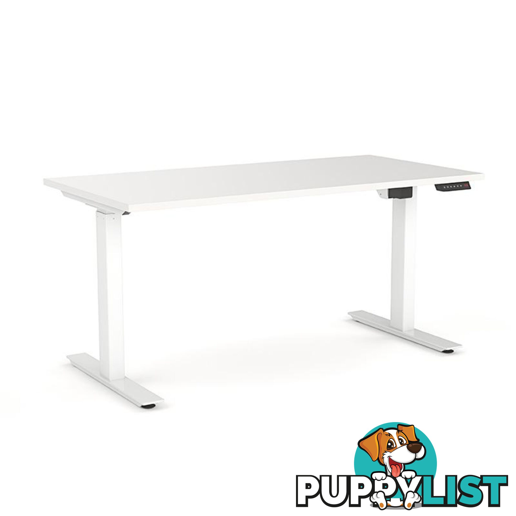 AGILE PRO Electric 2 Column Sit Standing Desk - 1200mm to 1800mm - White & Black - OG_AGE2SSD164