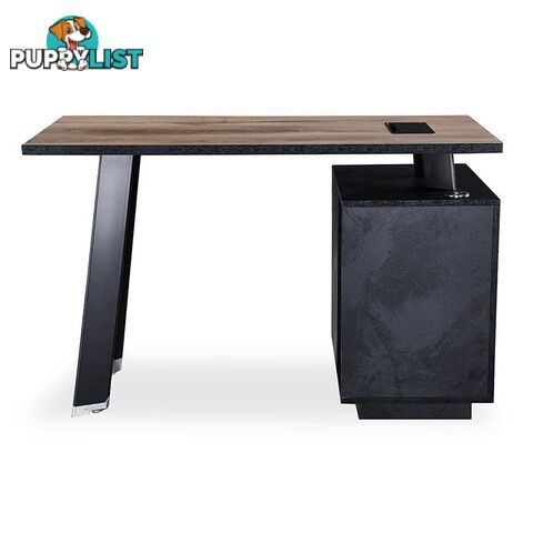 ARTO Single Workstation Desk with Left Cabinet 1.2M - Warm Oak & Black - WF-NW007-L - 9334719004259