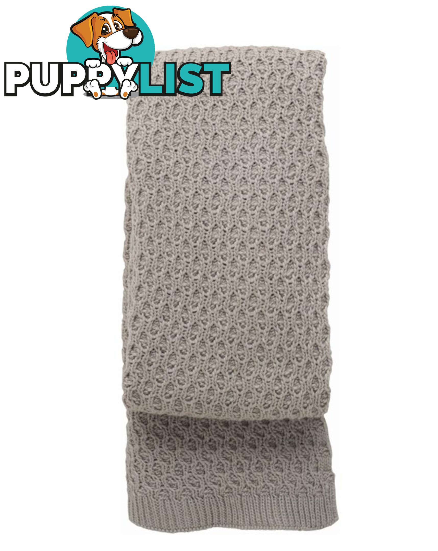 TAUPE LATTICE KNITTED THROW RUG - 42003 - 9334719009186