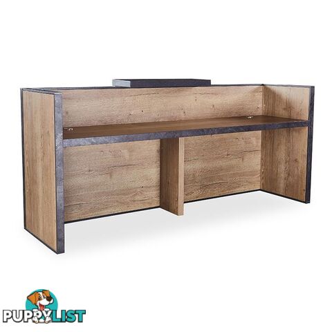 DEWITT Reception Desk 2.4M - Tobacco & Dark Concrete - WF-RT021 - 9334719004495