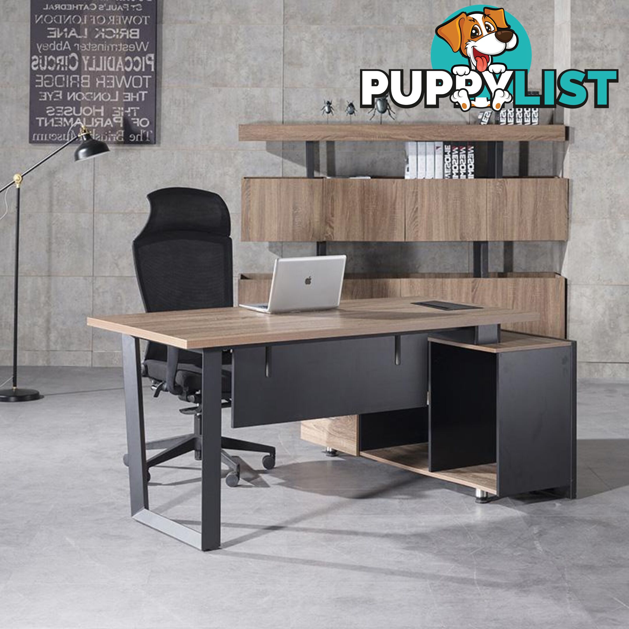 ADRIANO Executive Office Desk with Left Return 1.8M - Light Brown - WF-EW003-L - 9334719003825