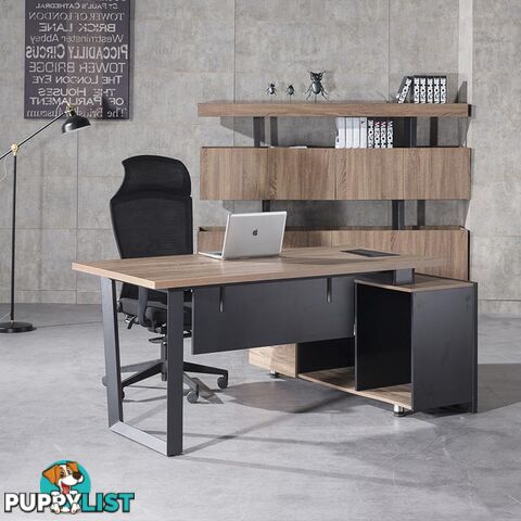 ADRIANO Executive Office Desk with Left Return 1.8M - Light Brown - WF-EW003-L - 9334719003825