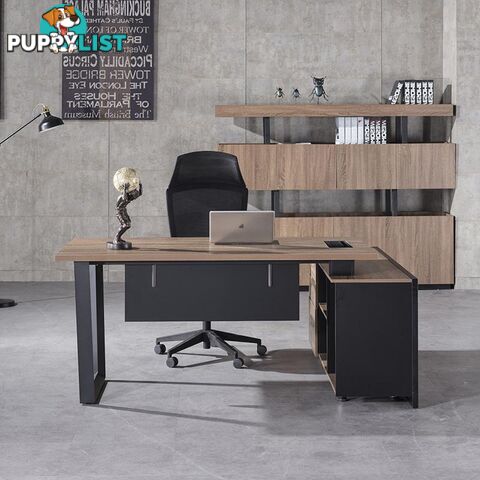 ADRIANO Executive Office Desk with Left Return 1.8M - Light Brown - WF-EW003-L - 9334719003825