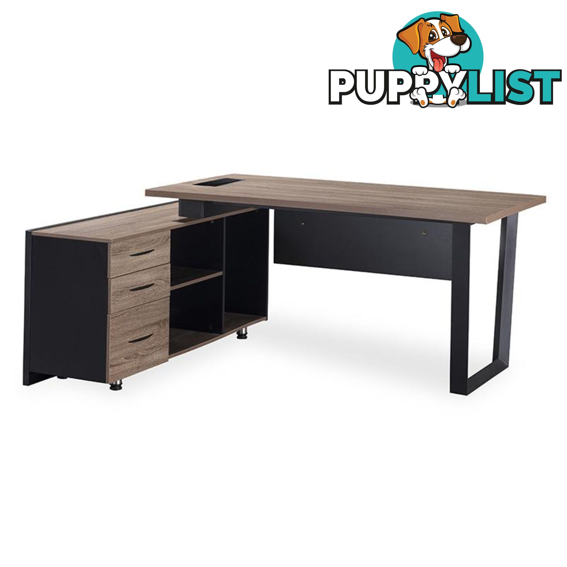 ADRIANO Executive Office Desk with Left Return 1.8M - Light Brown - WF-EW003-L - 9334719003825