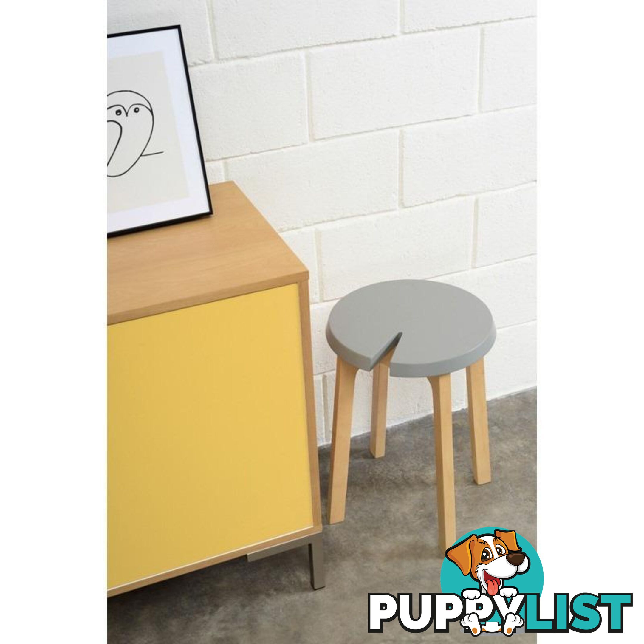 CHEVIS Stool  - Grey - Yellow - 24092616 - 9334719007519