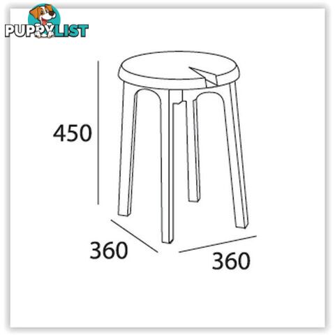 CHEVIS Stool  - Grey - Yellow - 24092616 - 9334719007519