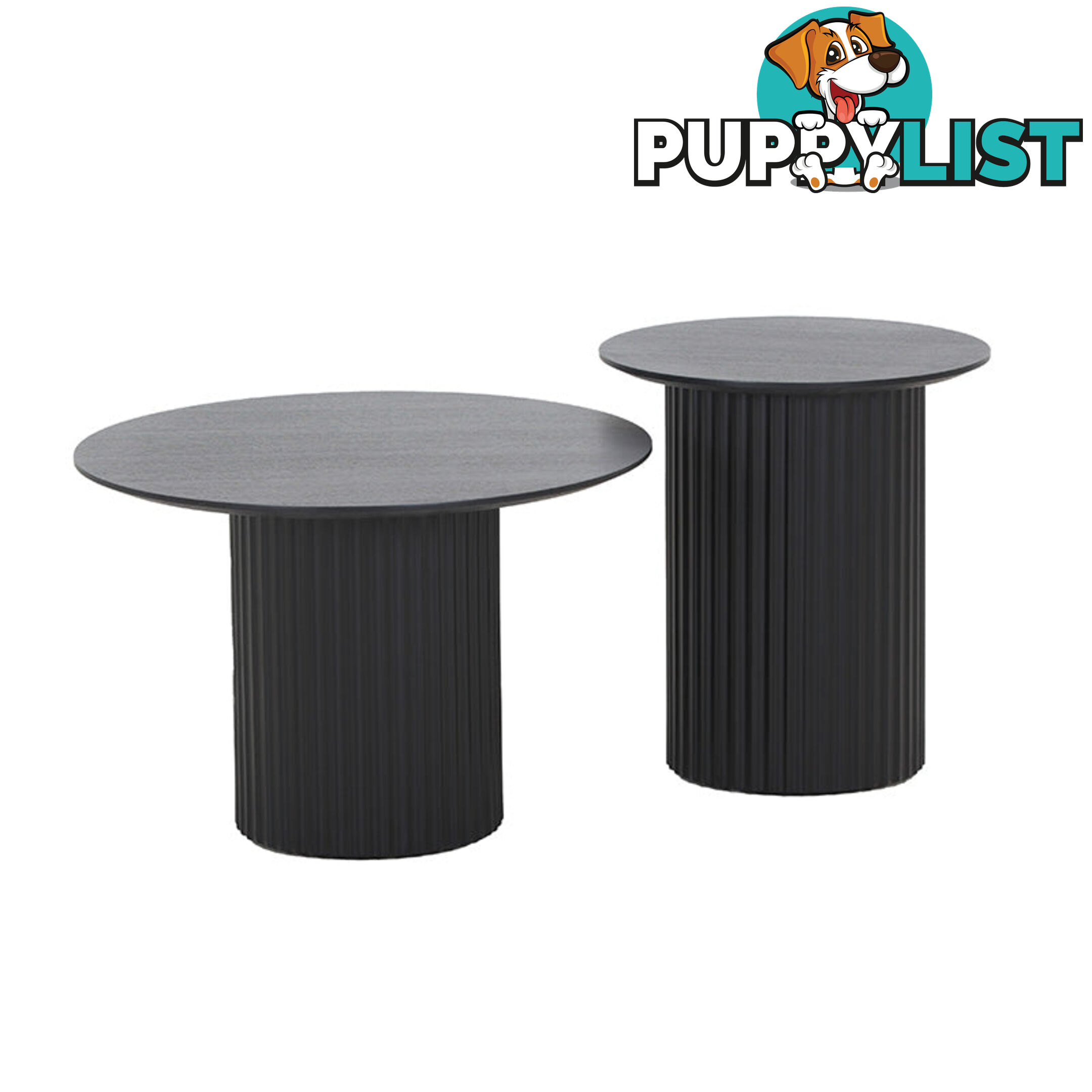 TULLY Round Side Table 45cm - Black - DI-J5814B-2 - 9334719012001