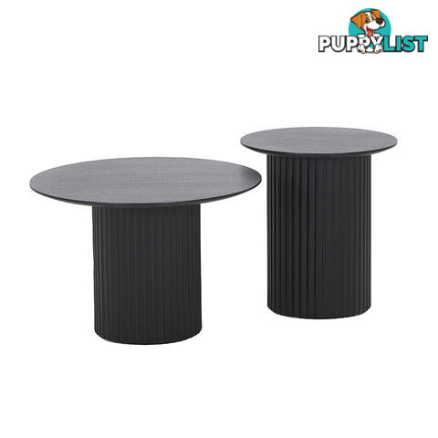 TULLY Round Side Table 45cm - Black - DI-J5814B-2 - 9334719012001