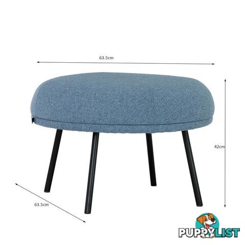 JUSTY Footstool/ Ottoman 63.5cm - Marble Blue - 236068 - 9334719007199