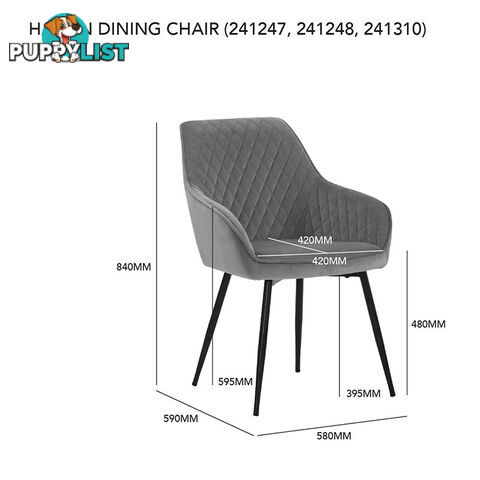 HAKON Dining Chair -  Grey & Black - 241247 - 9334719009704