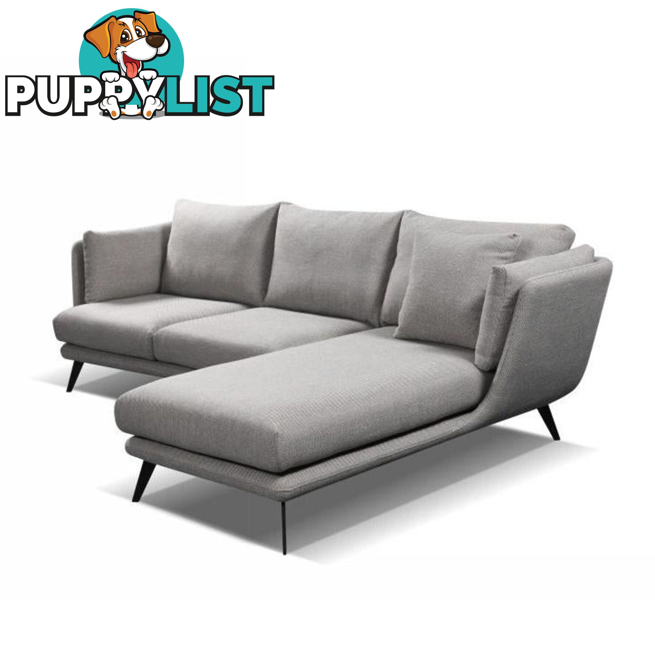 RANNI 3 Seater Sofa With Right Chaise - Warm Grey - HD-9551-R - 9334719001098