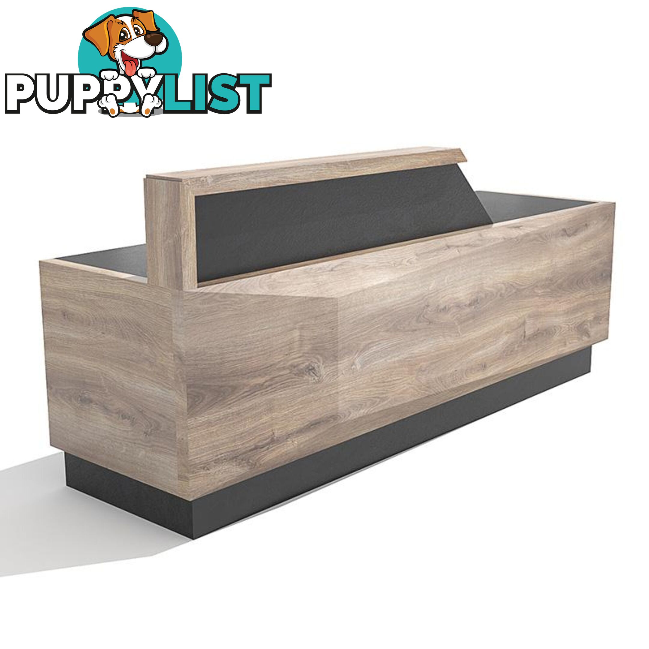 CONROY 2.4M Reception Desk Right Panel - Warm Oak & Black - WF-NT033-R - 9334719004532