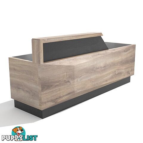 CONROY 2.4M Reception Desk Right Panel - Warm Oak & Black - WF-NT033-R - 9334719004532