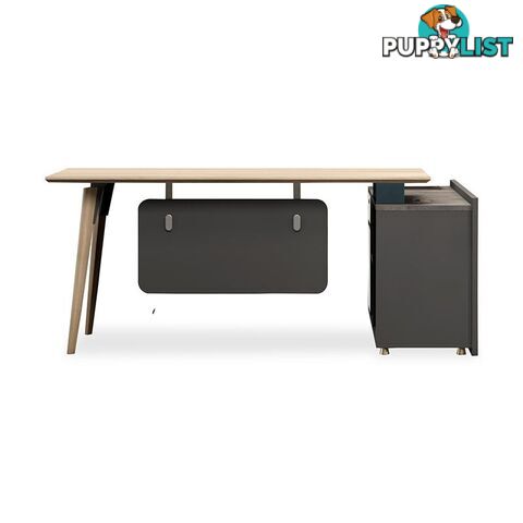 BAXTER Executive Desk Left Return 1.8M - Oak, Acacia Grey & Ivorie - MF-13NZJ003 - 9334719010465