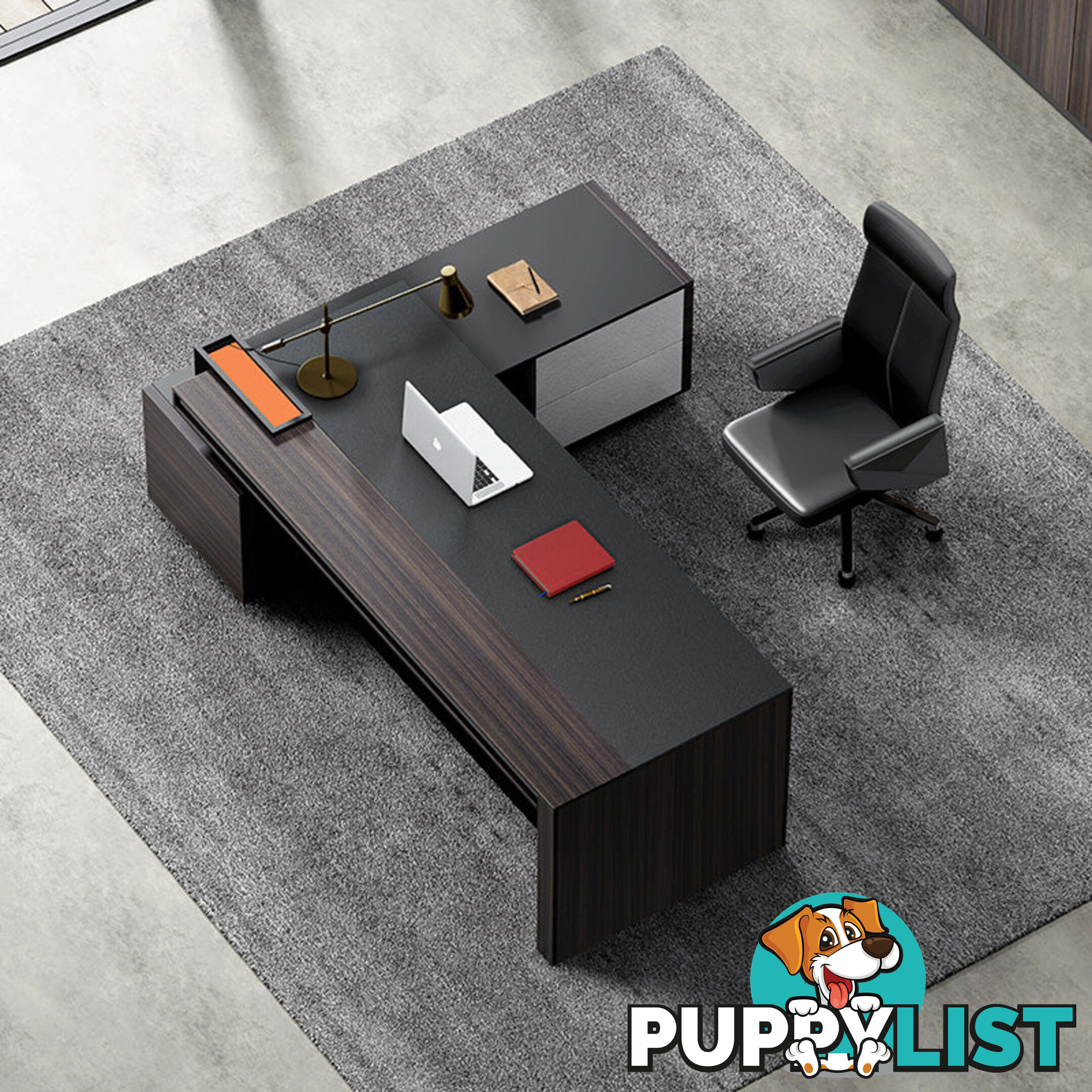 RADDIX Executive Desk with Right Return 2.2M - Brown - DF-FF-D0122R - 9334719003337