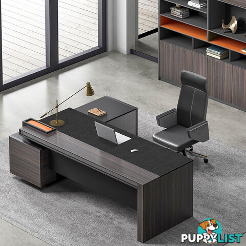 RADDIX Executive Desk with Right Return 2.2M - Brown - DF-FF-D0122R - 9334719003337