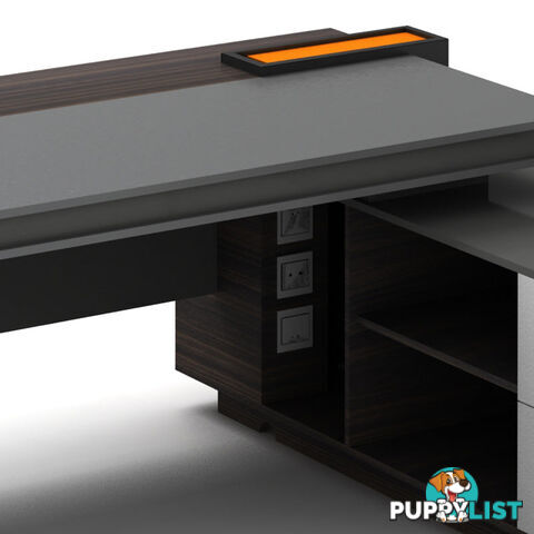 RADDIX Executive Desk with Right Return 2.2M - Brown - DF-FF-D0122R - 9334719003337