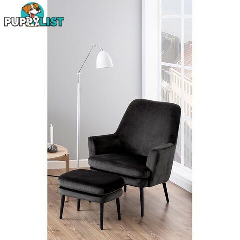 KENDRA Lounge Chair with Footstool - Grey Brown - AC-0000086948 - 5713941123046