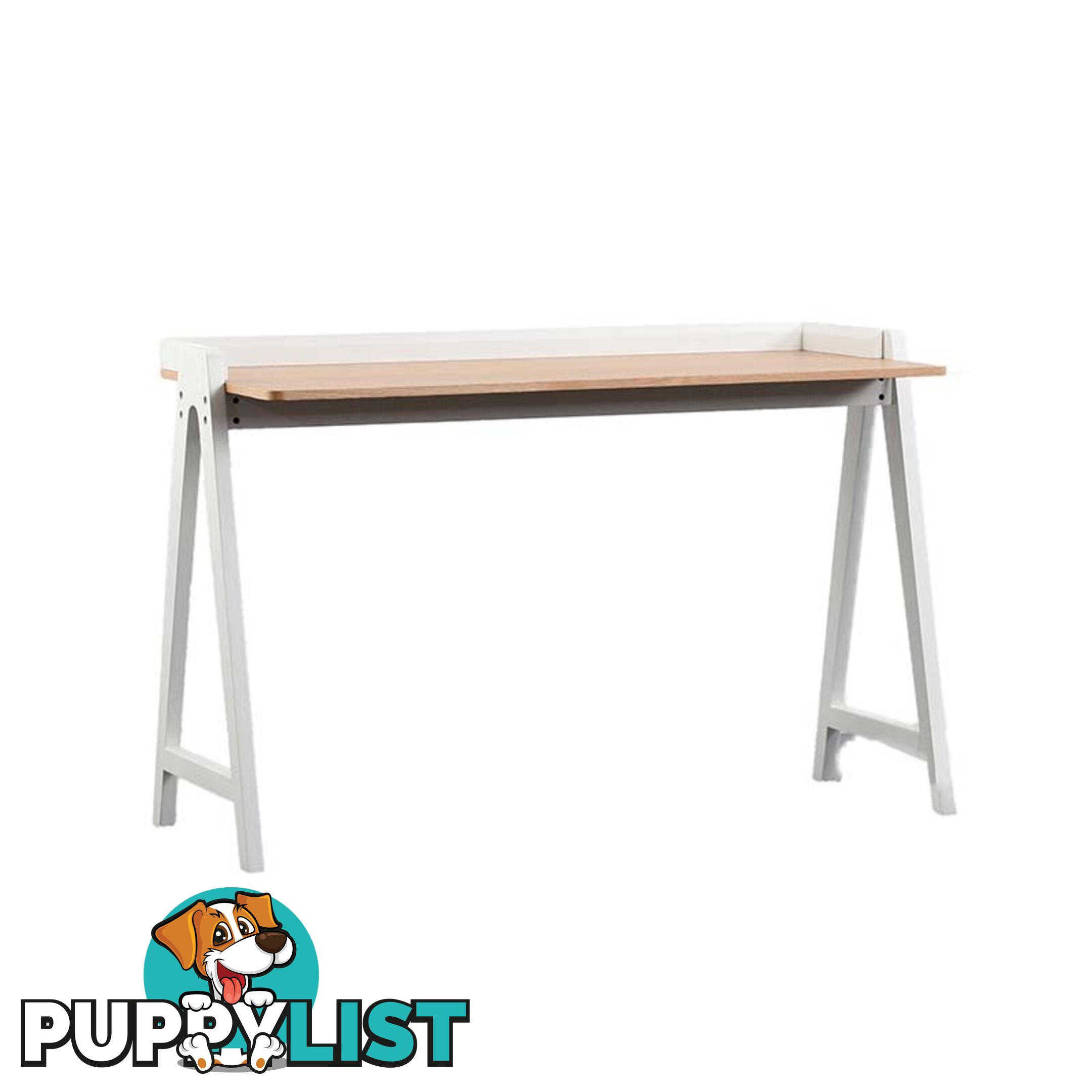 YARA Study Desk 118cm - White & Natural - BB-T002-W - 9334719012087