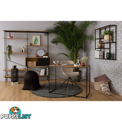 BRADFORD Study Desk 100cm - Natural & Black - 123009 - 9334719000350