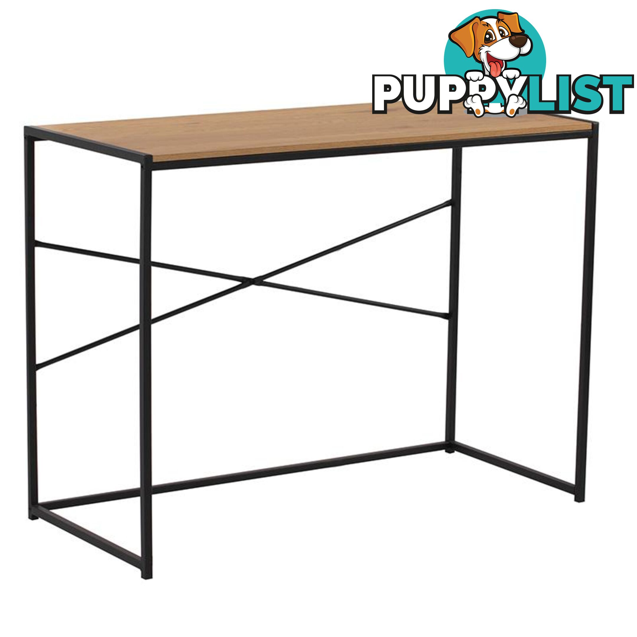 BRADFORD Study Desk 100cm - Natural & Black - 123009 - 9334719000350