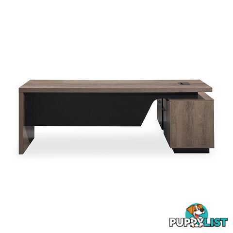 BALDER Executive Desk with Left Return 1.8-2.0M - Warm Oak & Black - WF-M2505-L - 9334719011455