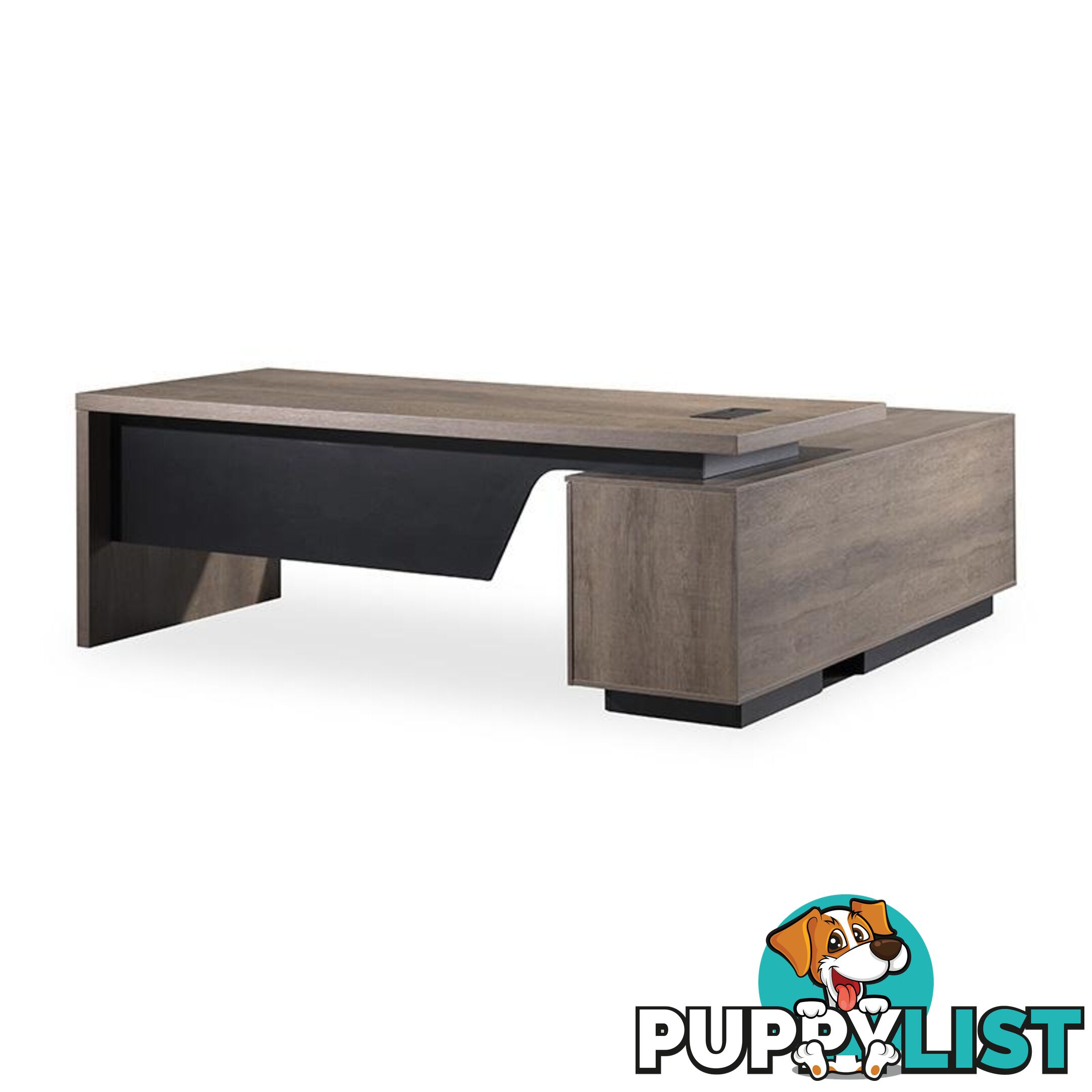 BALDER Executive Desk with Left Return 1.8-2.0M - Warm Oak & Black - WF-M2505-L - 9334719011455