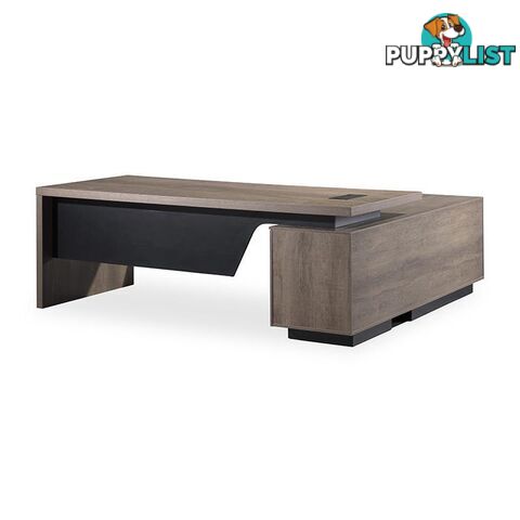 BALDER Executive Desk with Left Return 1.8-2.0M - Warm Oak & Black - WF-M2505-L - 9334719011455