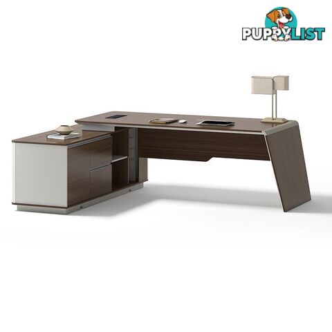 ANDERS Executive Desk Reversible Return 2.4M - Australian Gold Oak & Beige - DF-TIAN-D0224 - 9334719011172